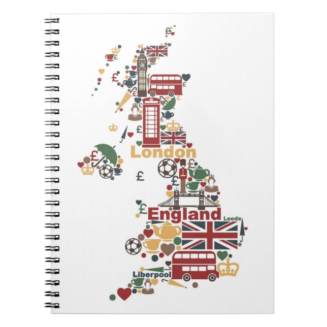 Symbols of England Map Notebook (Front)