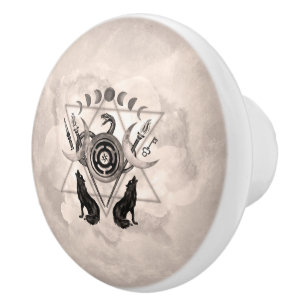 Symbols of Hecate Ceramic Knob