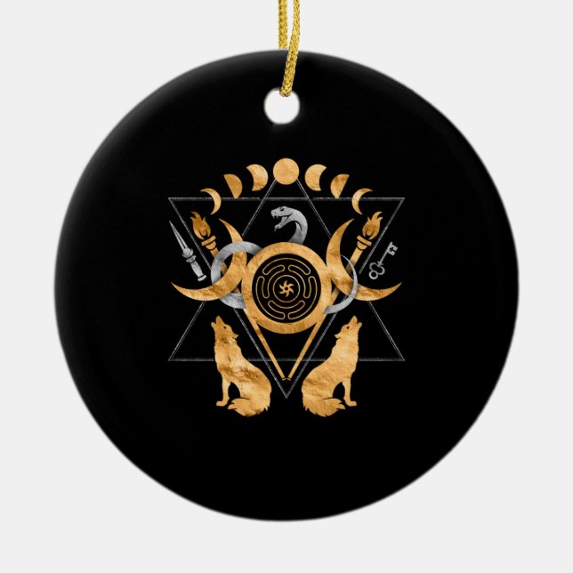 Symbols of Hecate Ceramic Tree Decoration (Front)