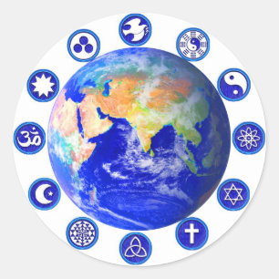 Symbols of Peace and Unity Classic Round Sticker