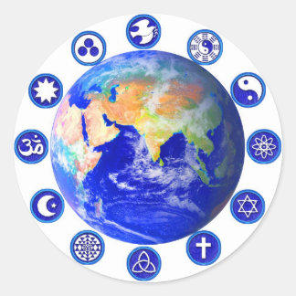 Symbols of Peace and Unity Classic Round Sticker