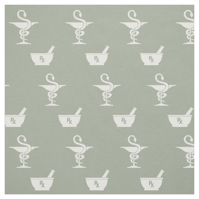 Symbols of Pharmacy Grey Fabric (Swatch)