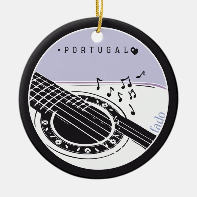 Symbols of Portugal - FADO Ceramic Tree Decoration (Front)
