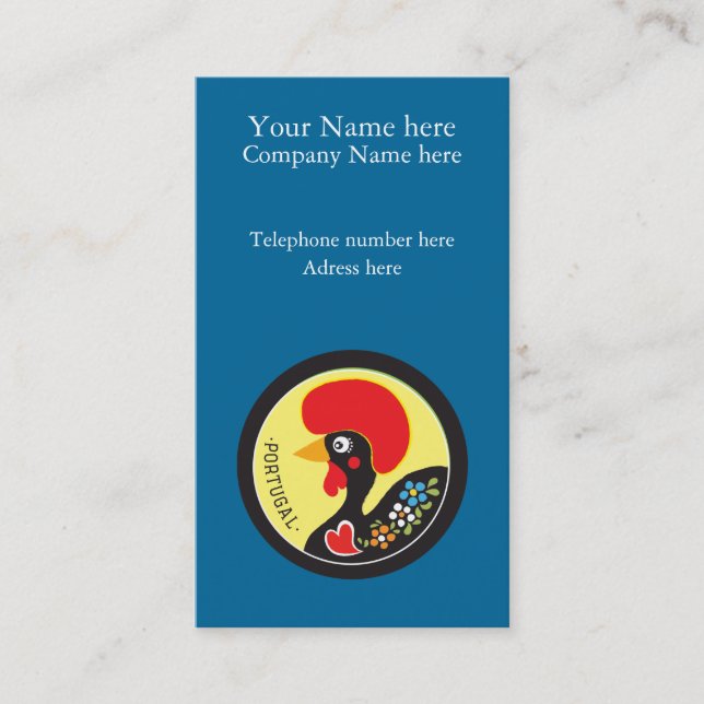 Symbols of Portugal - Galo de Barcelos Business Card (Front)