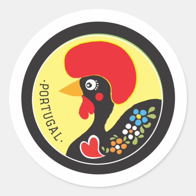 Symbols of Portugal - Galo de Barcelos Classic Round Sticker (Front)