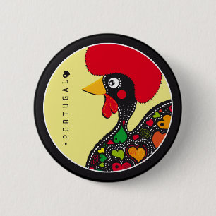 Symbols of Portugal - Rooster 6 Cm Round Badge