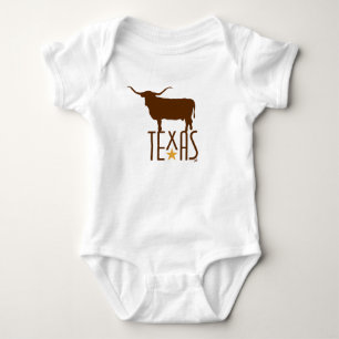 Symbols of Texas, Longhorn, brown Baby Bodysuit