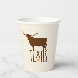Symbols of Texas, Longhorn, brown Paper Cups