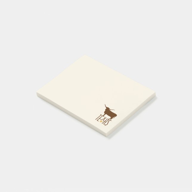 Symbols of Texas, Longhorn, brown Post-it Notes (Angled)