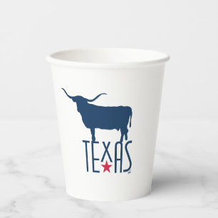 Symbols of Texas, Longhorn, navy Paper Cups