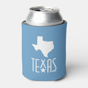 Symbols of Texas, state of Texas, blue Can Cooler