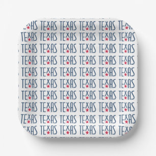 Symbols of Texas, Texas and Star Navy Paper Plate