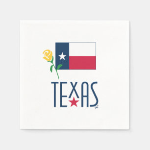Symbols of Texas, Texas Flag and Yellow Rose lrg Napkin