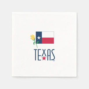 Symbols of Texas, Texas Flag and Yellow Rose Napkin