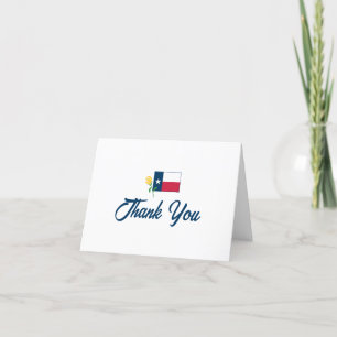 Symbols of Texas, Texas Flag and Yellow Rose Thank You Card