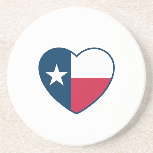 Symbols of Texas, Texas Flag, Heart Coaster (Front)