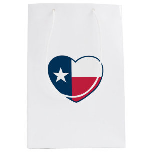 Symbols of Texas, Texas Flag, Heart Medium Gift Bag
