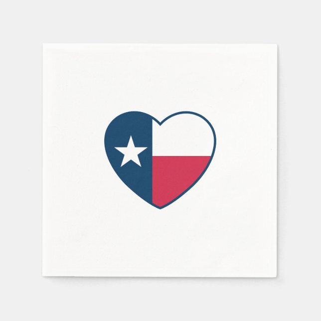 Symbols of Texas, Texas Flag, Heart Napkin (Front)