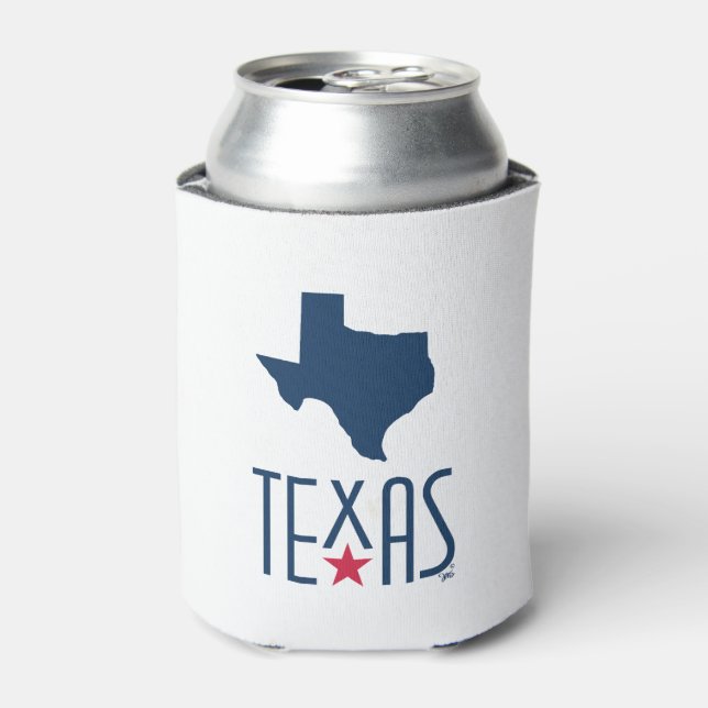Symbols of Texas, Texas, navy blue Can Cooler (Can Front)