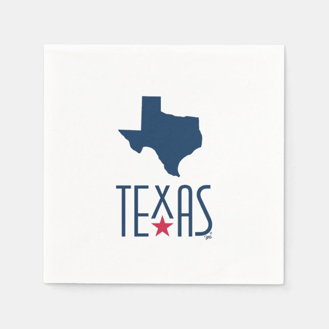 Symbols of Texas, Texas, navy blue Napkin (Front)