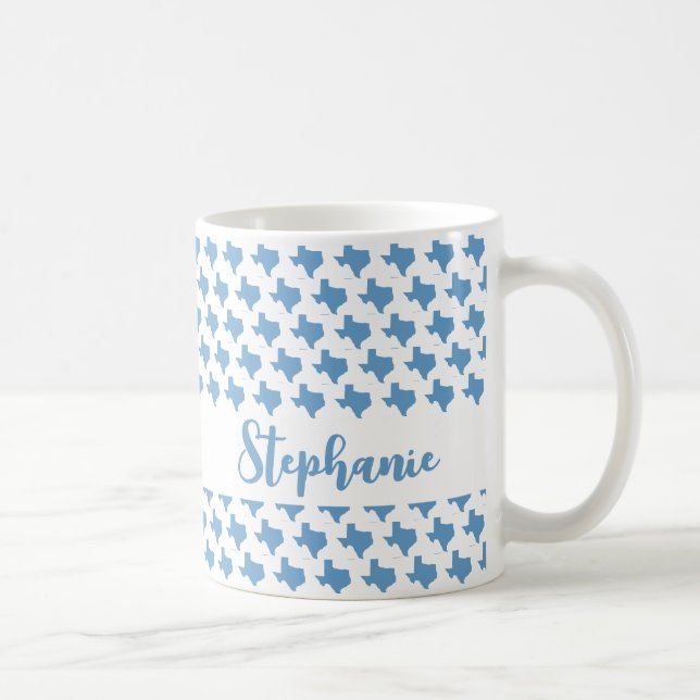 Symbols of Texas, Texas State, Blue Coffee Mug (Right)