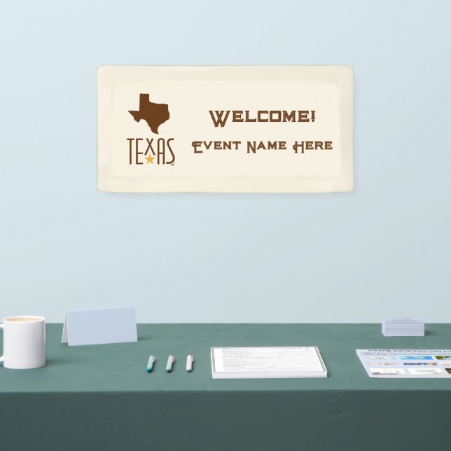 Symbols of Texas, Texas State, Brown Banner (Tradeshow)