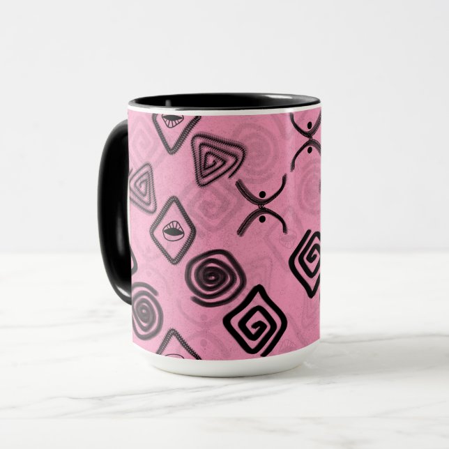 Symbols on pink. mug (Front Left)