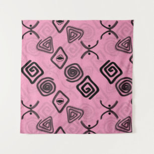 Symbols on pink. tapestry