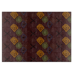 Symbols on the burgundy. Cutting Board