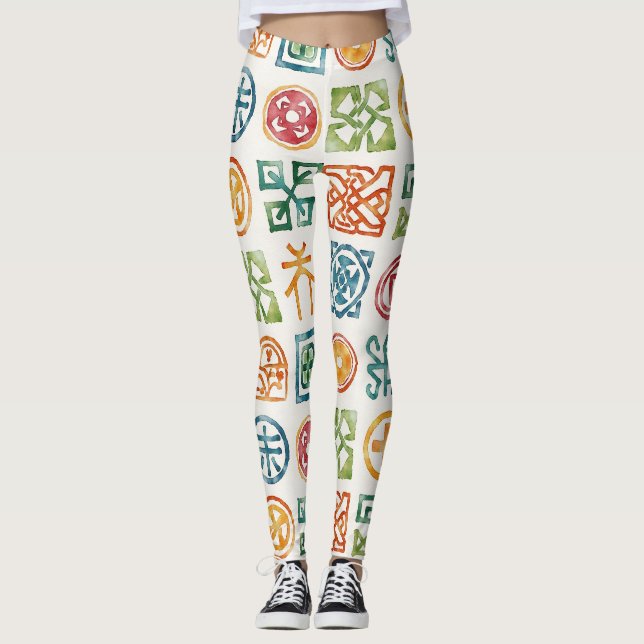 Symbols Seamless Patterns Leggings (Front)