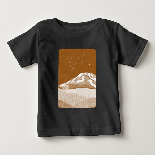 Syme Hut Mount Taranaki Baby T-Shirt (Front)