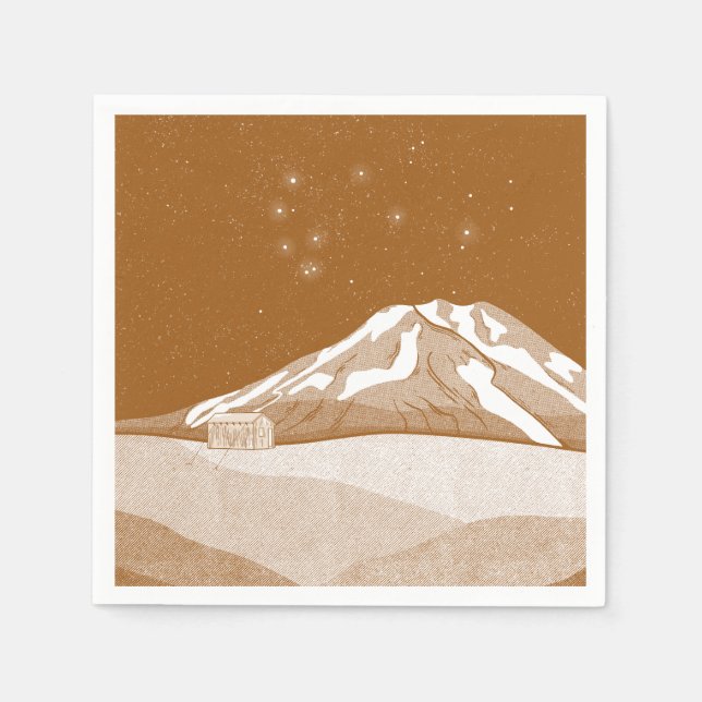 Syme Hut Mount Taranaki Napkin (Front)