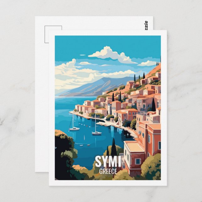 Symi Greece Famous Travel Places Postcard (Front/Back)