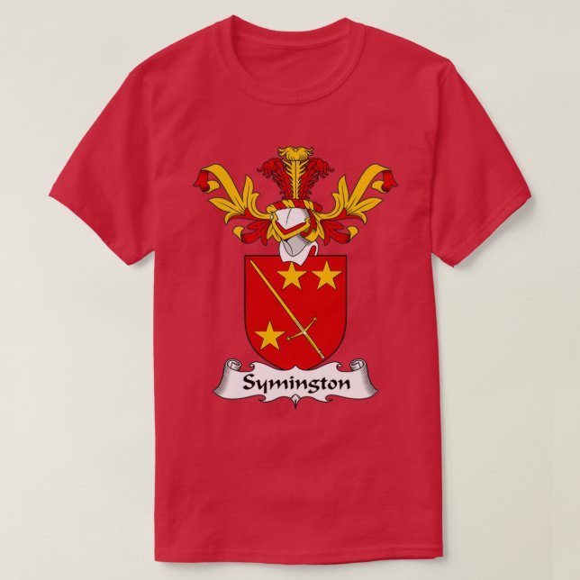 Symington Coat of Arms Family Crest  T-Shirt (Design Front)