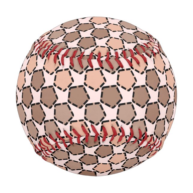 Symmetric Brown Pentagons with Dashed Borders Baseball (Front)