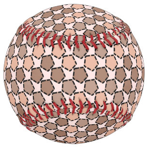 Symmetric Brown Pentagons with Dashed Borders Softball
