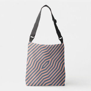 Symmetric diagonal stripes background 10 crossbody bag