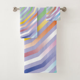 Symmetric diagonal stripes background 1 bath towel set
