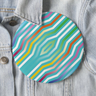 Symmetric diagonal stripes background 2 6 cm round badge
