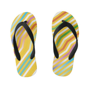 Symmetric diagonal stripes background 3 kid's jandals