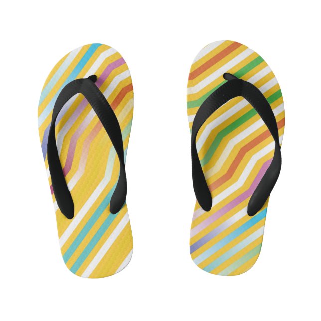 Symmetric diagonal stripes background 3 kid's jandals (Footbed)