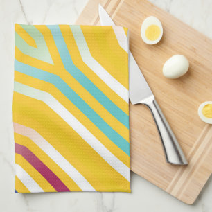 Symmetric diagonal stripes background 3 tea towel