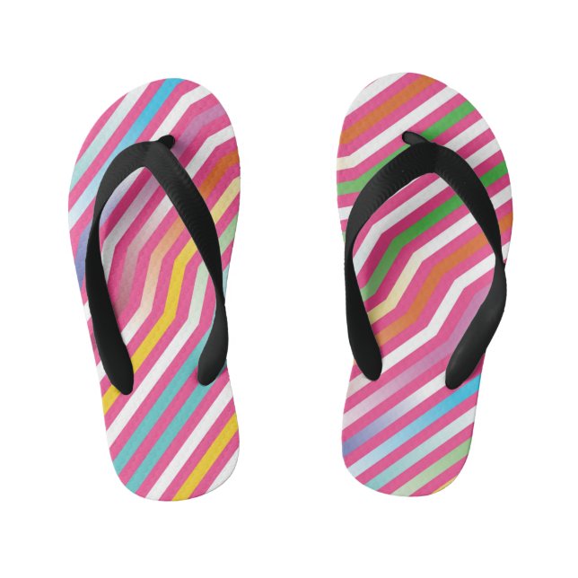 Symmetric diagonal stripes background 4 kid's jandals (Footbed)