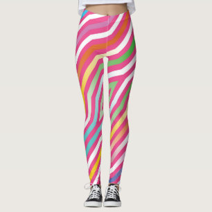 Symmetric diagonal stripes background 4 leggings
