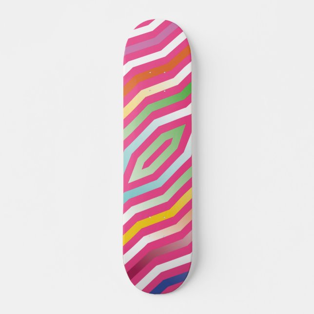 Symmetric diagonal stripes background 4 skateboard (Front)