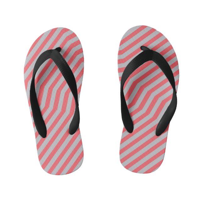 Symmetric diagonal stripes background 5 kid's jandals (Footbed)