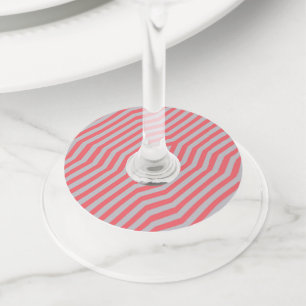 Symmetric diagonal stripes background 5 wine glass tag