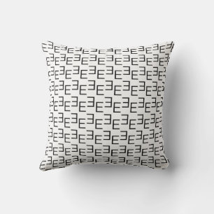 Symmetric E Monogram T-Shirt, Minimalist Geometric Cushion