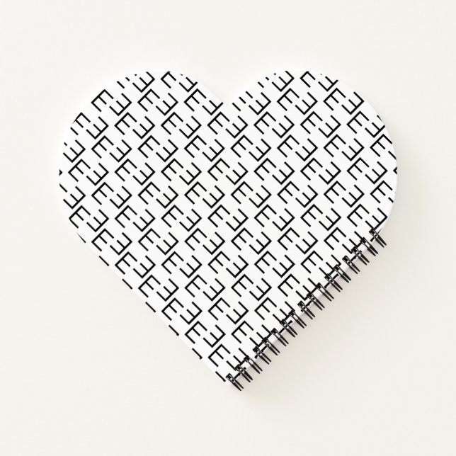 Symmetric E Monogram T-Shirt, Minimalist Geometric Notebook (Back)