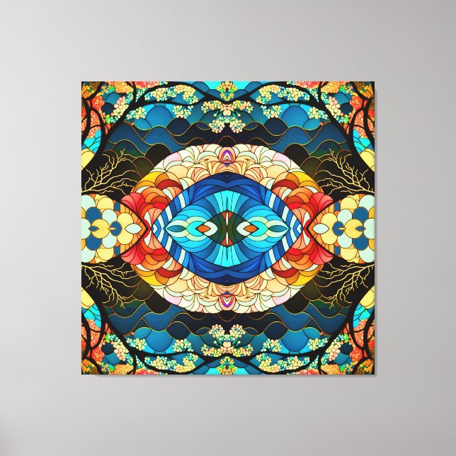 SYMMETRIC FOREST JAPANESE ART STYLE CANVAS PRINT (Front)